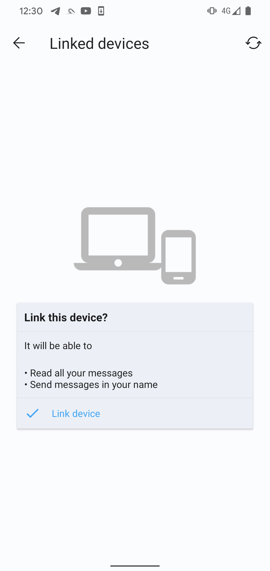 Figure 11. User needs to confirm device linking BadBazaar Figure_01