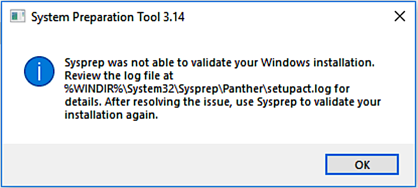 Microsoft: Recent updates cause Sysprep Windows validation errors 6 Sysprep 0x80073cf2 error
