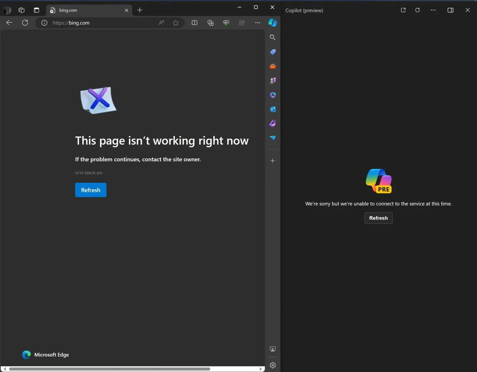Microsoft outage affects Bing, Copilot, DuckDuckGo and ChatGPT internet search 6 Bing down