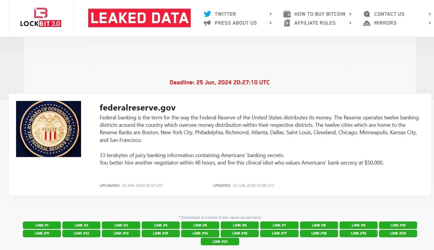 LockBit leaks data