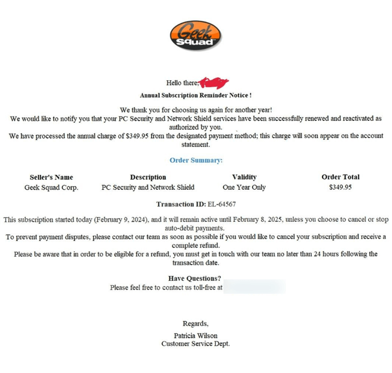 6 common Geek Squad scams and how to defend against them 7 geek squad scam sample 2