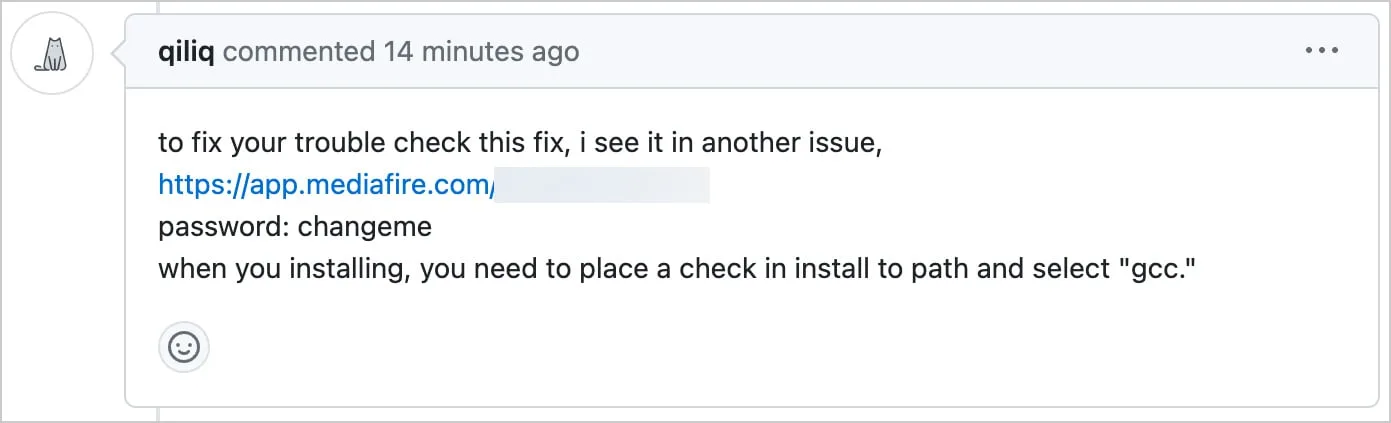 Fake answer to a GitHub issue pushing the LummaStealer malware