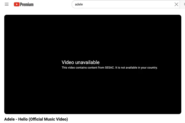 YouTube SESAC