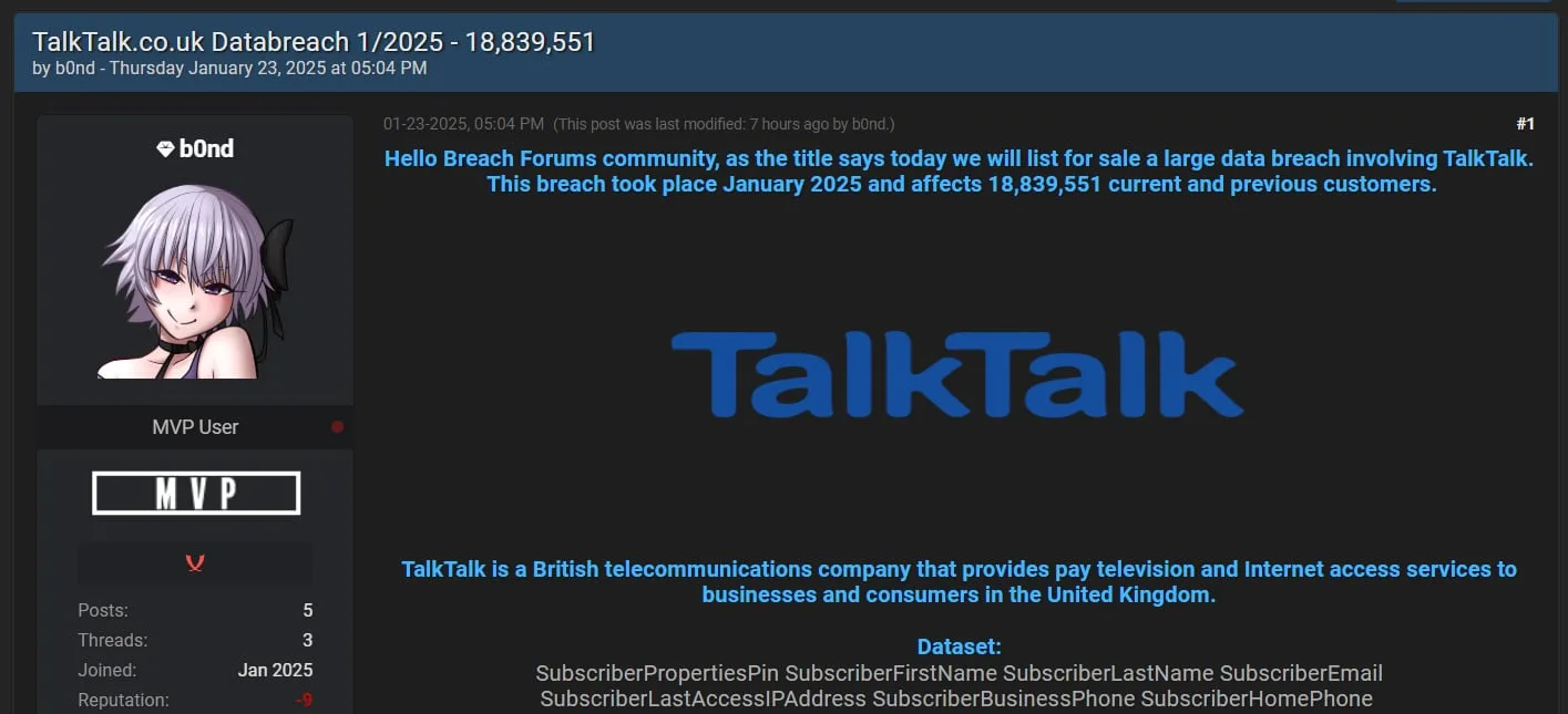 TalkTalk investigates breach after data for sale on hacking forum 6 Alleged Cisco data leaked on a hacking forum