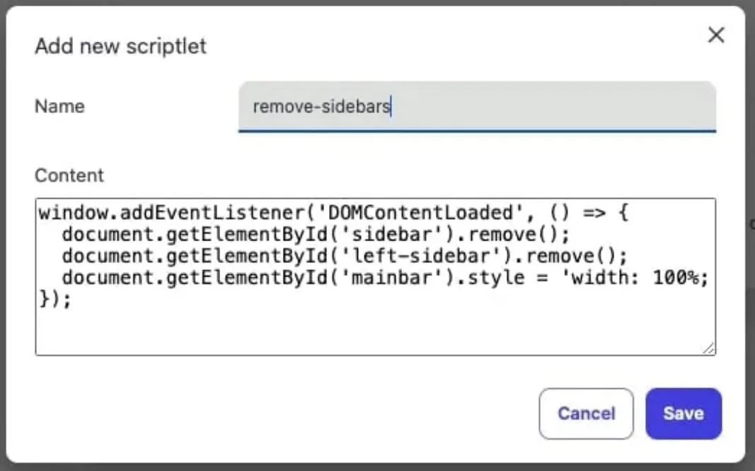 Brave now lets you inject custom JavaScript to tweak websites 6 Brave Browser custom scriptlet