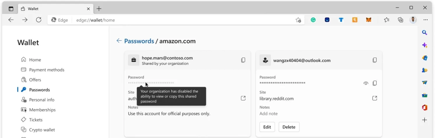 Microsoft Edge now offers secure password deployment for businesses 7 Edge password manager