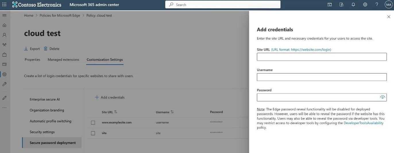 Microsoft Edge now offers secure password deployment for businesses 6 Secure password deployment in M365 admin center