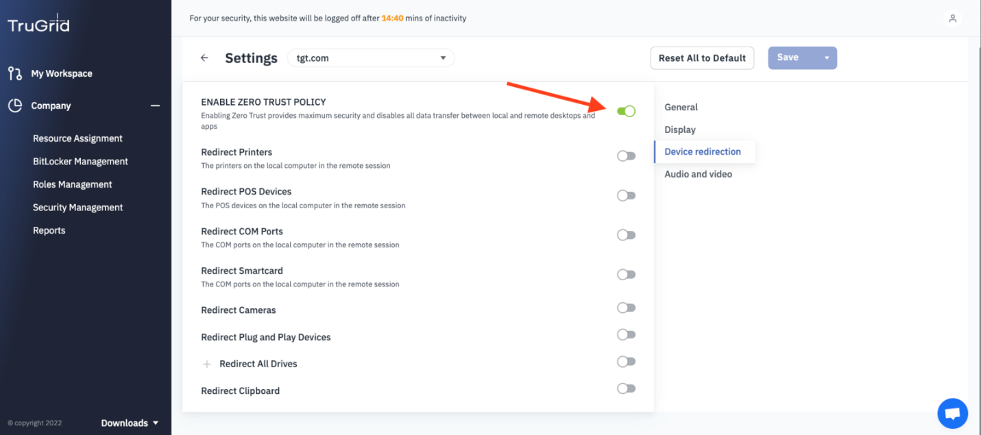 Overcoming Technical Barriers in Desktop and Application Virtualization 6 Figure 1: TruGrid Dashboard – Enable Zero Trust Policy